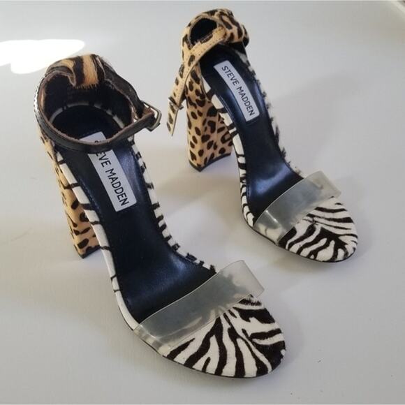 Steve Madden Carrson Leopard Zebra Heels size 5.5 - Picture 2 of 13